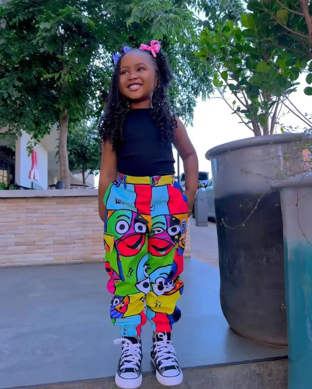 Kids Girls Clothes Sets Summer Sleeveless Tank Tops+Graffiti Pants Toddler Girl Fashion Clothing Children's Clothes Girls Suits